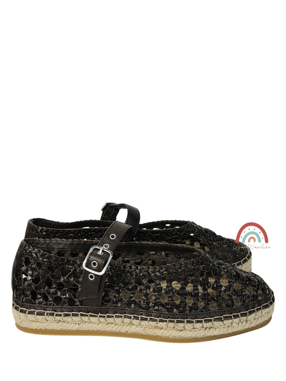 New! Madewell The Remy Mary Jane Espadrille in Woven Leather Dark Carob
